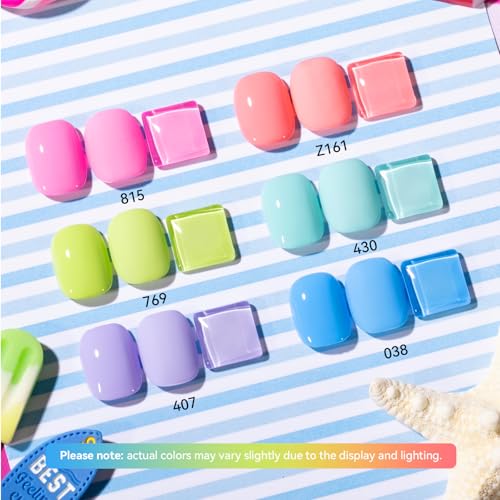 Rainbow Pastel Nail Polish Set - 6 Quick Dry Colors
