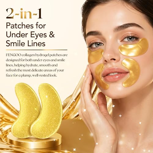 80 PCS Gold Collagen Under Eye Patches with Hyaluronate
