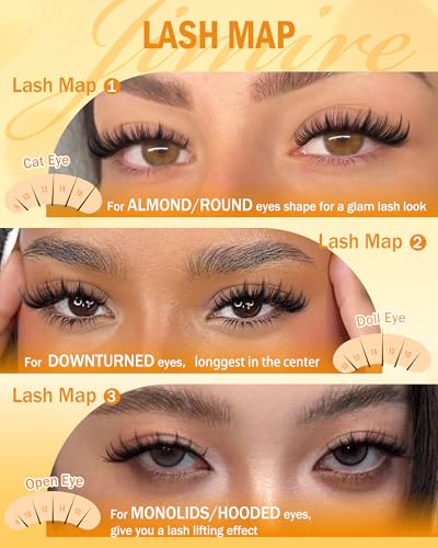 JIMIRE Wispy Lash Clusters Extensions 180Pcs 8-16MM