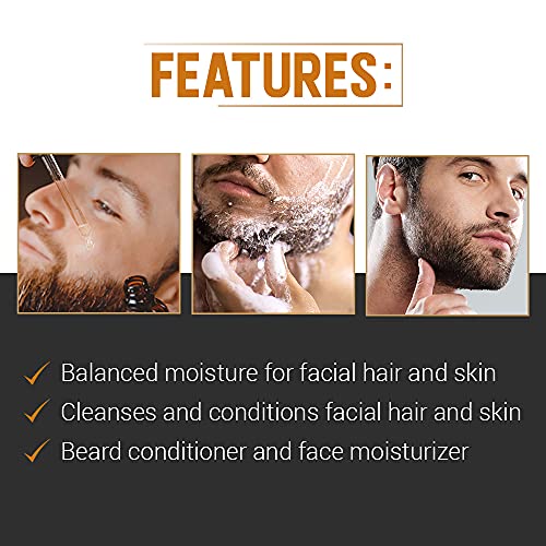 Woody's Beard Stuff 3 Piece Kit, Beard & Tattoo Oil, Wash, 2 in 1 Facial Hair Conditioner, Cleanse, Moisturize, and Style