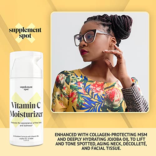 Antioxidant C Moisturizer - Revitalizing Vitamin Lotion w/Vitamin E Oil & Jojoba Oil ? Vitamin Face Moisturizer For Fine Lines & Wrinkles - Suitable For All Skin Types
