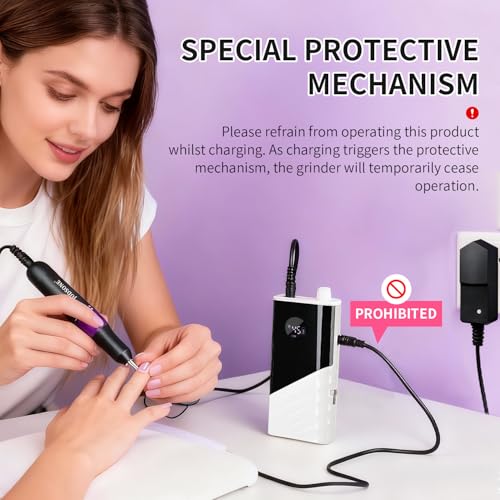 Professional Nail Drill 45000 RPM Rechargeable Gel Removal