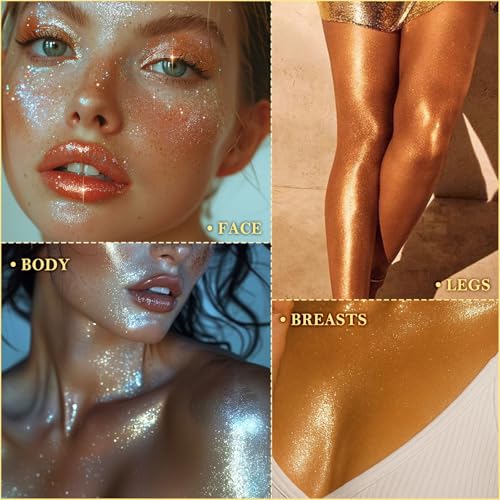 Liquid Glitter Highlighter Glow Drops Rose Gold