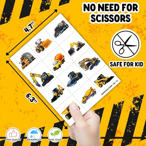 72PCS Construction Party Favors Set - Tattoos & Slap Bracelets