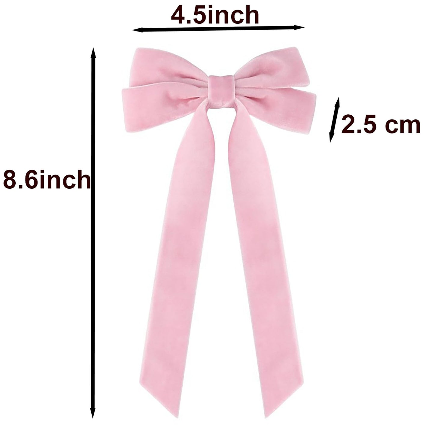 2Pcs Velvet Hair Bows Ribbon for Women Big Fall Alligator Clips Bowknot Hair Ponytail Holder Accessories for Women Girls Toddlers Teens Kids (Dark blue+Wine Red)