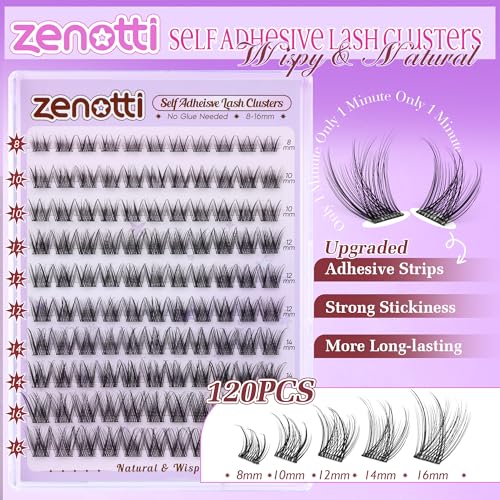 Self-Adhesive Eyelash Clusters 8-16mm 120Pcs No Glue