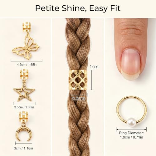 Gold Hair Cuffs for Braids - 25 Pcs Filigree Set