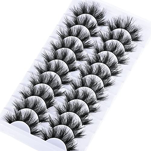 FARRED Eyelashes False Lashes Silk Faux Mink Lash 8D Fluffy Eyelash 10 Pairs Pack Short Lashes