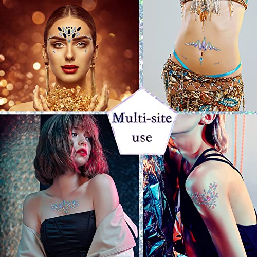 Mermaid Face Gems - 12 Sets Rhinestone Rave Face Jewels