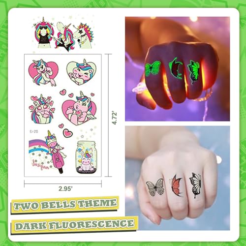 200PCS Glow in the Dark Temporary Tattoos for Kids