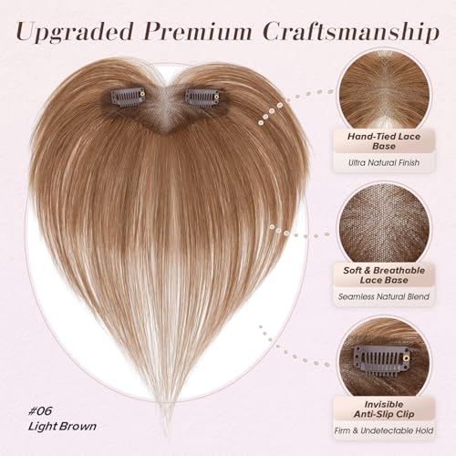 Clip-In Curtain Bangs | 100% Human Hair | Light Brown #06
