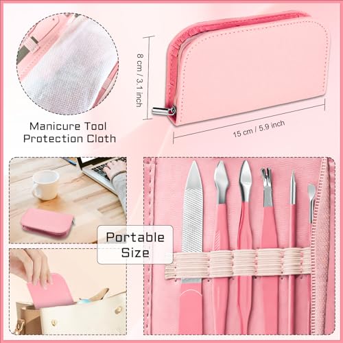 12-Piece Manicure Pedicure Set with Leather Case for Nail Care