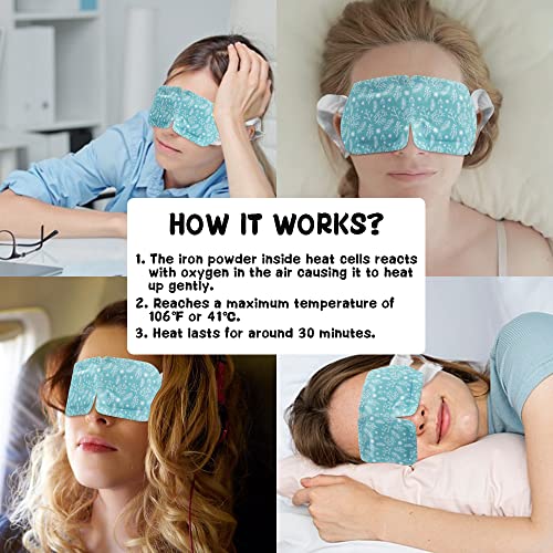 HOMEFOX Disposable Steam Eye Mask for Dry Eye Care - 8 Pack Heating Eye Mask for Dark Circles and Puffiness Relief Soothing Warm Eyes Masks Pads, Fragrance Free