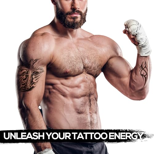 6-Sheet Gothic Cross Temporary Tattoos | Waterproof Fake Tattoos for Men