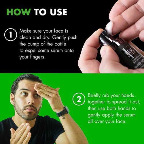 Tiege Hanley Anti Aging Face Serum for Men, Super Serum with Peptides, Retinyl Palmitate, and Sodium Hyaluronate to Firm Skin and Reduce Fine Lines, Men¡¯s Skin Care, 0.5 Fl Oz, 2 Pack