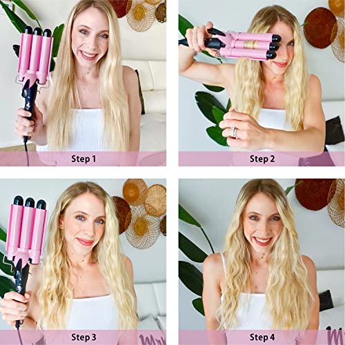 3 Barrel Curling Iron 1 inch Ceramic Hair Waver