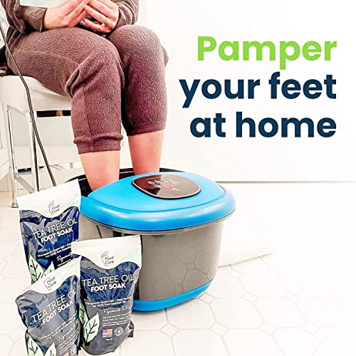 Tea Tree Oil Foot Soak with Epsom Salt - Best Toenail Fungus Treatment, Athletes Foot & Softens Calluses For Dry Cracked Feet - Instantly Hydrates & Soothes Irritated Skin & Athletes Foot