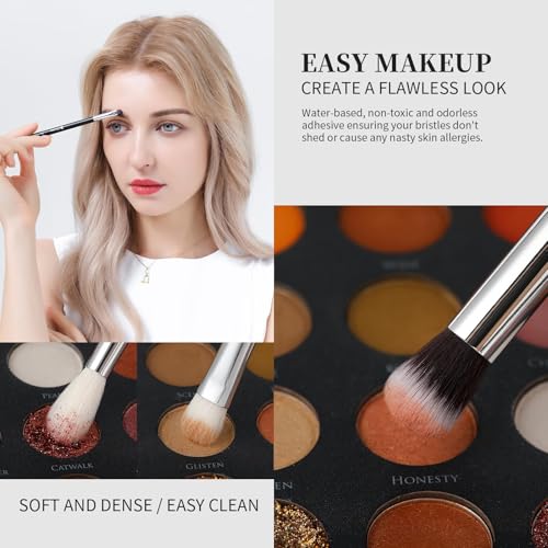 DUcare Makeup Brushes with Bag,15Pcs Christmas Makeup Brush Set Travel Kabuki Foundation Blending Blush Eyeliner Shadow Brow Concealer Brushes Kit