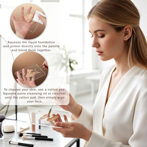 Acrylic Makeup Palette with Spatula Set - 2 Pcs Foundation Mixer