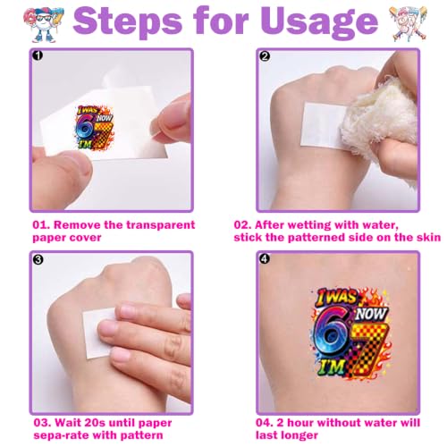 Temporary Tattoo Stickers for Kids - 96 Designs, 8 Sheets