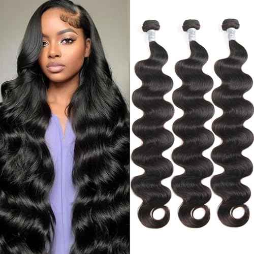 Body Wave Bundles Human Hair 16 18 20 Inch 100% Brazilian Virgin Human Hair Bundles 12A Unprocessed Body Wave 3 Bundles Human Weave Hair Bundles