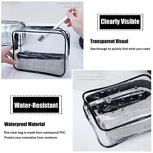 TSA Approved Clear Toiletry Bag Set, 3-Pack Quart Size