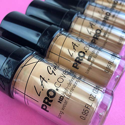 L.A. Girl Pro Coverage Liquid Foundation, Fair, 0.95 Fl Oz (Pack of 5)