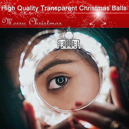 Wtpncil Clear Plastic Ornaments, Clear Christmas Ornaments Balls, DIY Fillable Ornaments, Clear Ornaments for Crafts - 24 PCS(3.15 inch)