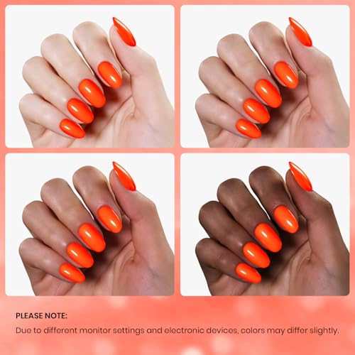 Beetles Neon Orange Gel Polish - 1pc 15ml Bright Vibrant Creme Orange (M)