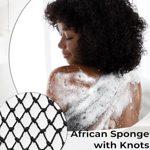 African Net Sponge Back Scrubber Exfoliator, 2-Pack
