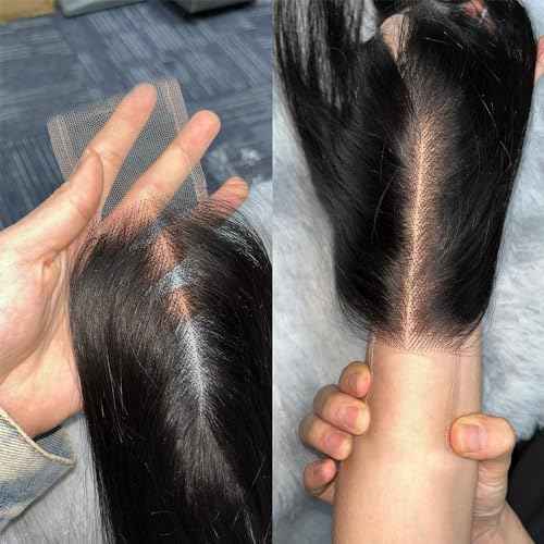 2 By 6 Lace Closure Human Hair Closure HD Transparent Body Wave 2x6 Lace Closure Middle Part Human Hair Kim K Closure With Baby Hair (18 inch, 2x6 Closure)