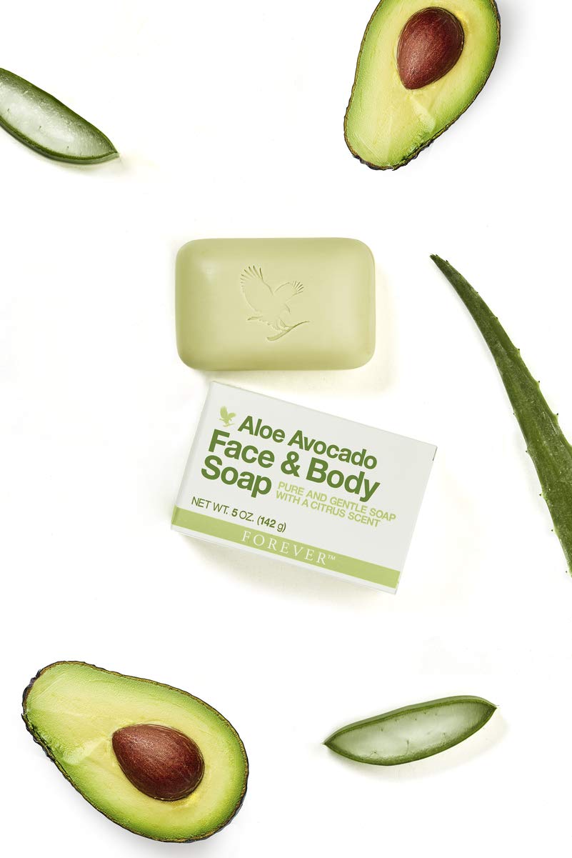 Forever Living - Forever Aloe Avocado Face & Body Soap - Fresh Citrus Scent - Gentle Cleansing for Soft, Supple Skin - Vegan, Gluten-Free - Pack of 1