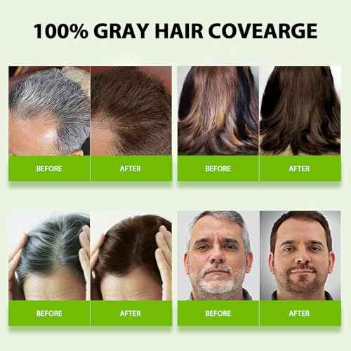 Light Brown Hair Dye Shampoo for Women & Men, 15 Min Gray Coverage, 3 in 1 Semi-Permanent Color with Natural Herbal Ingredients, Lasts 60 Days