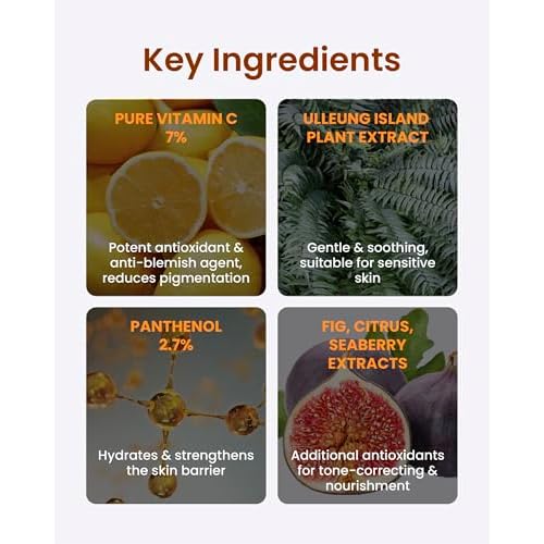 BEYOND Angel Aqua Vita C 7% Ampoule (1.01fl oz) - Vegan Vitamin C Serum for blemish Reduction, Even Skin Tone & Sensitive Skin Care. with 7% Pure Vitamin C, Panthenol,