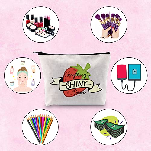 Strawberry Makeup Bag with Metal Zipper – Canvas Cosmetics Pouch