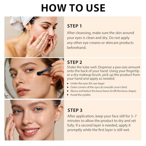 Instant Eye Tightener, Eye Temporary Tightening Gel - Easy-Wear Formula to Visibly Smooth Appearance of Lines & Wrinkles, Eyes Area Primer