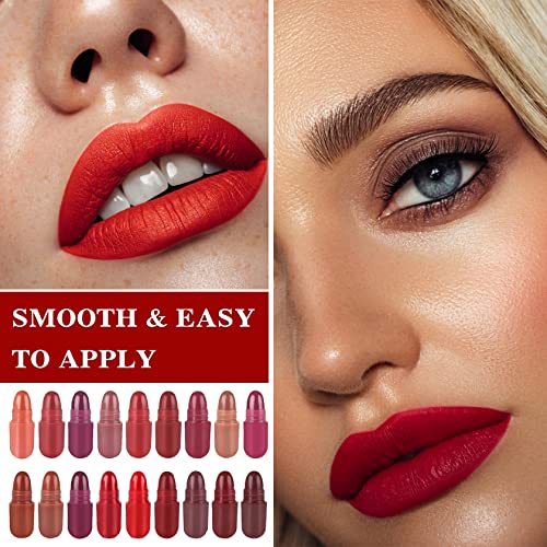 18-Piece Matte Capsule Lipstick Set - Waterproof Long-Lasting