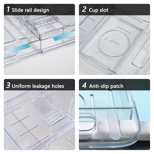 Adjustable Bathtub Caddy Tray 22-31 Inch | Clear Acrylic Bath Organizer