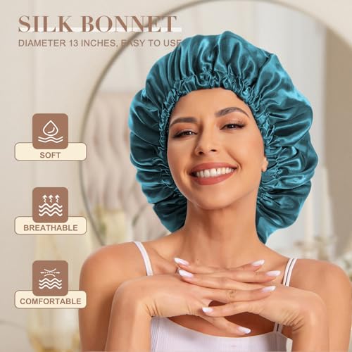Satin Bonnet for Curly Hair - Double Layer Sleep Cap