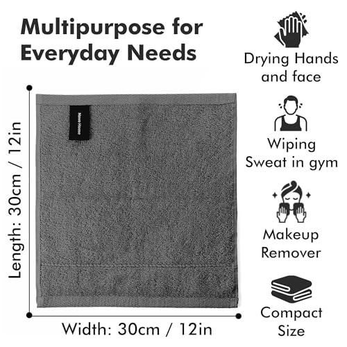 100% Cotton Face Towels Pack of 12 – 12x12 inch