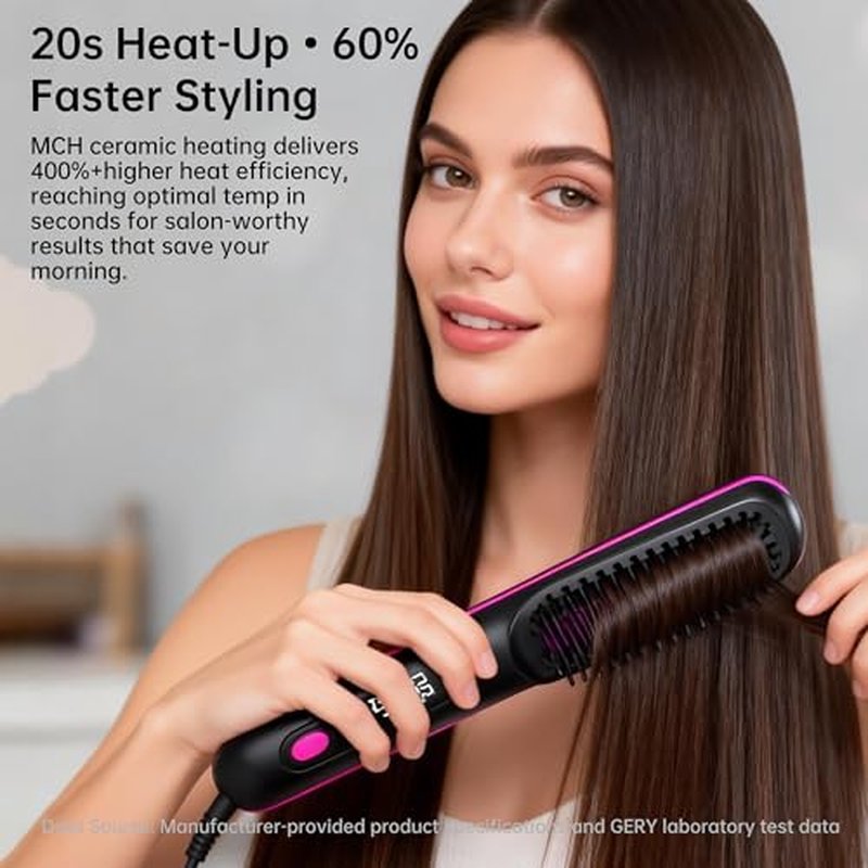 GERY Go Brush Pro Cordless Hair Straightener Comb with LCD Display