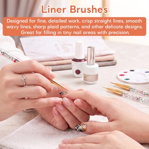 GASRONS Nail Art Kit with 23 Brushes & Dotting Pens for DIY Manicure