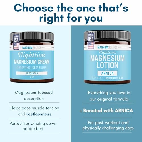 Nighttime Magnesium Lotion for Kids - with Arnica ? Soothing Relief & Relaxation, Highly Concentrated Magnesium for Muscles ? Apply to Legs or Feet Before Bed ? Skin-Friendly for Babies and Kids