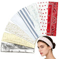 Vivid Color Soft Cloth Headbands for Women - 8 Pack, Trendy & Comfortable
