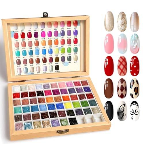 57 Colors Nail Gel Polish Palette Kit for Ombre & Nail Art - Home & Salon Use