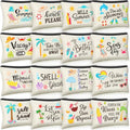 Kacctyen 16 Pcs Beach Makeup Bag Summer Cosmetic Bag Bulk with Zipper Portable Beach Essentials Kit Survival Kit Travel Make up Pouch Storage Pouch for Women Large Capacity Gift Travel(Summer)