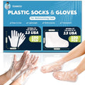 TEAWOO 200-Piece Disposable Hand and Foot Mask Set with Stickers