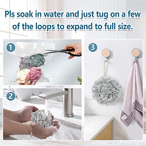 Bath Loofah Sponge 4-Pack, 60G Exfoliating Shower Scrubber