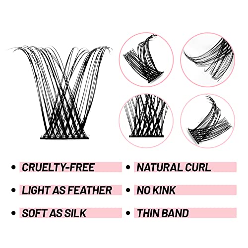 DIY Eyelash Extensions, Crislashes Lash Clusters 13 Rows, Resuable Cluster Lashes, Soft Individual Cluster Lashes, 78 PCS Cluster Eyelash Extensions at Home (F09 16mm)