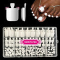 SWRITATSK White Press On Toenails - 150pcs, 15 Sizes, Square Tips
